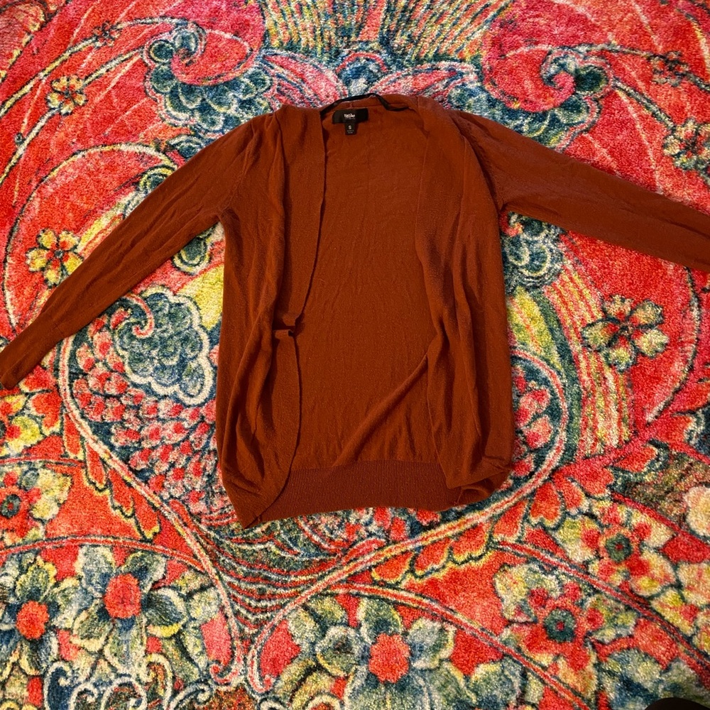 Autumn fall rayon rust burnt orange cardigan sweater target mossimo SO soft